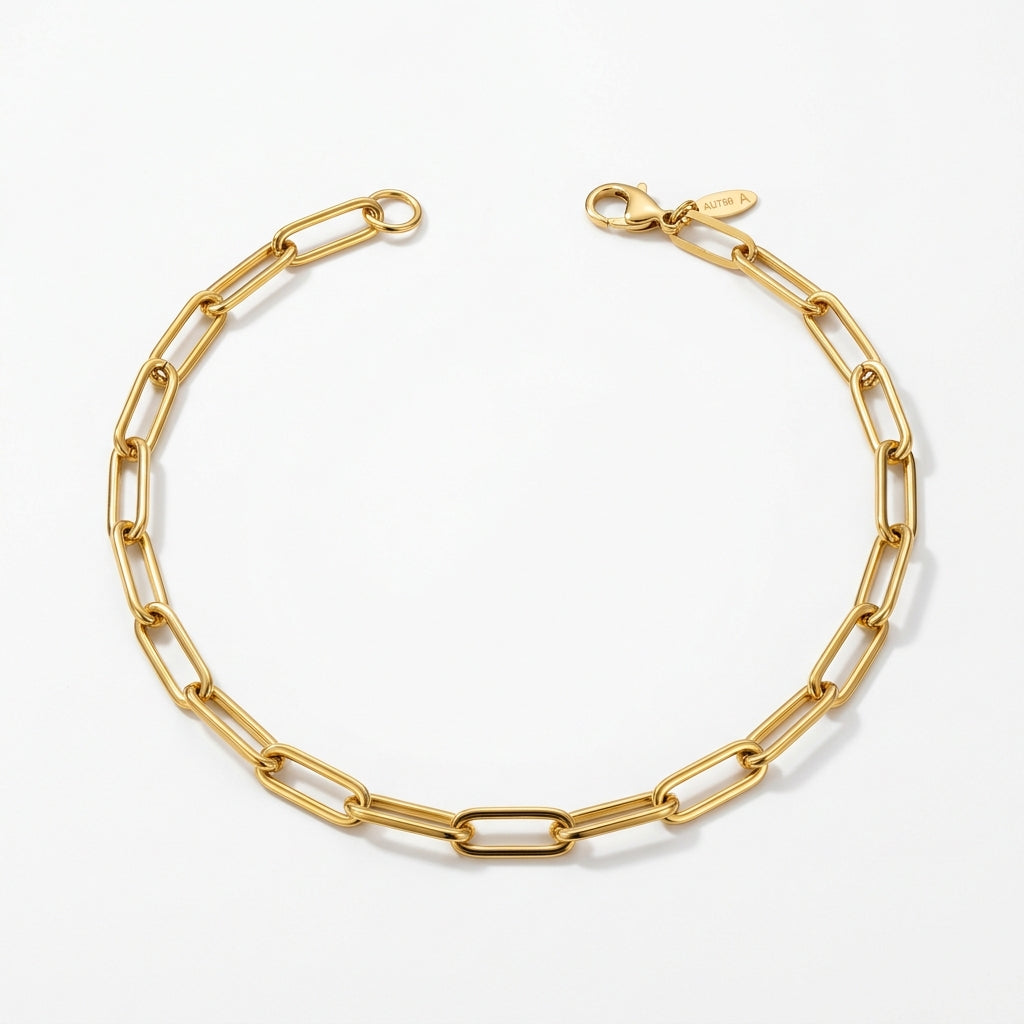 Collier Chaîne Maillons Trombone Doré - Le petit truc d’Orely