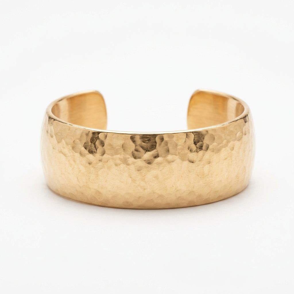 Bracelet Jonc Martelé Doré à l'Or Fin - Le petit truc d’Orely