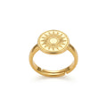 Bague Ajustable Médaille Solaire Dorée - Le petit truc d’Orely