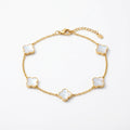 Bracelet Chaîne & Trèfles Nacrés Doré - Le petit truc d’Orely